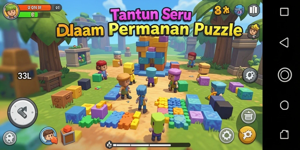 Screenshot menunjukkan gameplay menantang dari 33L dalam kategori Puzzle.