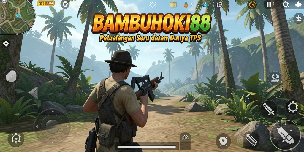 Tampilan gameplay BAMBUHOKI88 di dunia TPS yang mendebarkan.