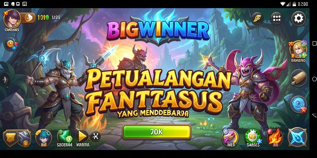 Screenshot utama BIGWINNER menampilkan aksi pertarungan yang mendebarkan.