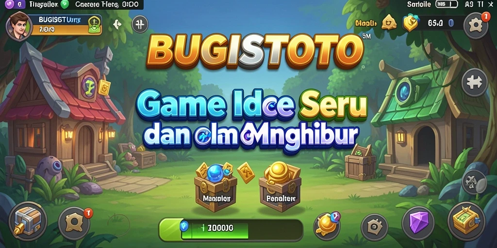 Screenshot gameplay BUGISTOTO menampilkan karakter dan pengumpulan sumber daya.