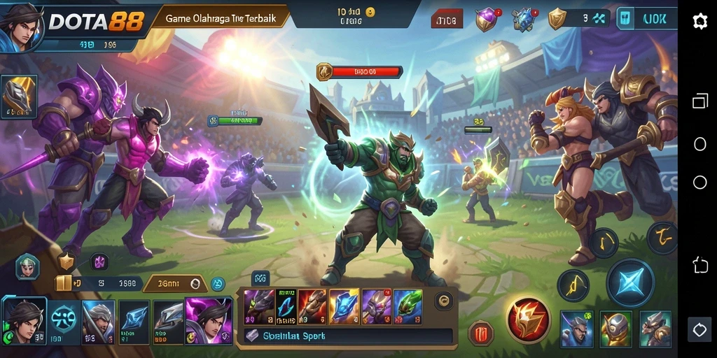 Screenshot DOTA88 menampilkan aksi seru dalam pertandingan olahraga.