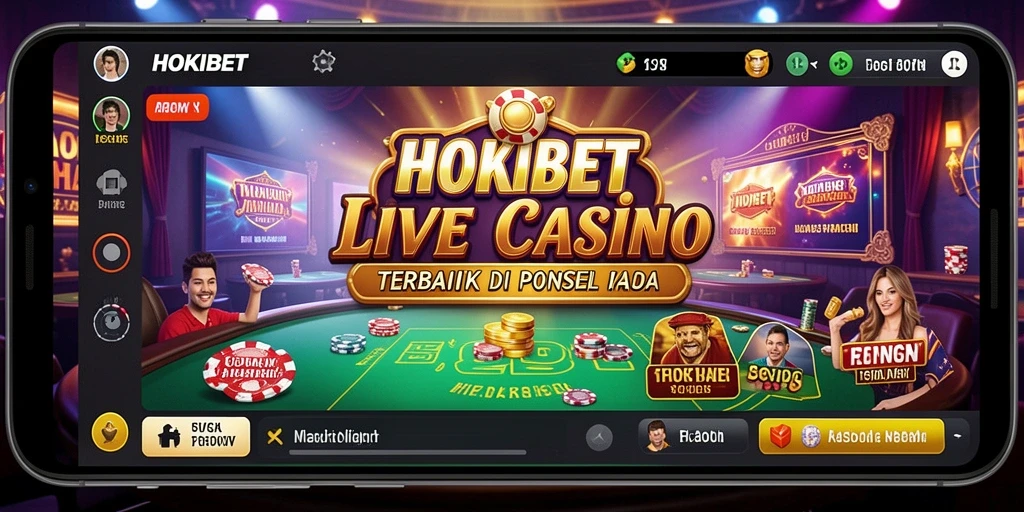Tampilan gameplay HOKIBET yang mengasyikkan di kasino langsung.