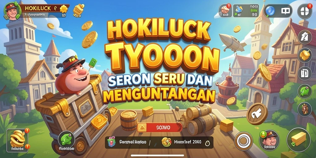 Tampilan gameplay HOKILUCK menampilkan keseruan manajemen bisnis Tycoon.