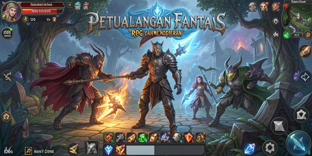 Tampilan gameplay seru dalam ID66 dengan elemen RPG yang menarik.