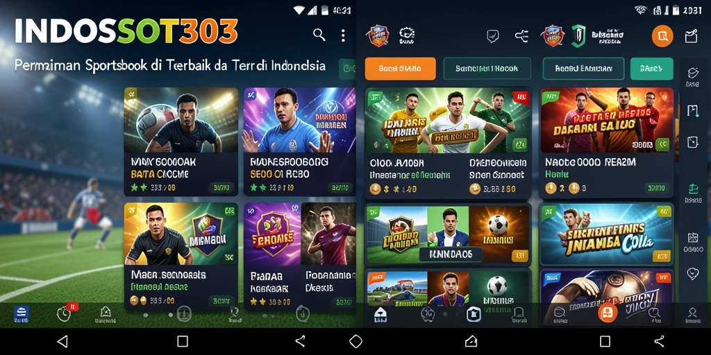 Tampilan antarmuka aplikasi INDOSLOT303 saat taruhan olahraga.