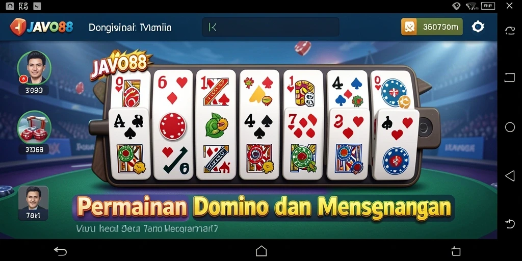 Tampilan gameplay seru dalam permainan domino JAVO88.