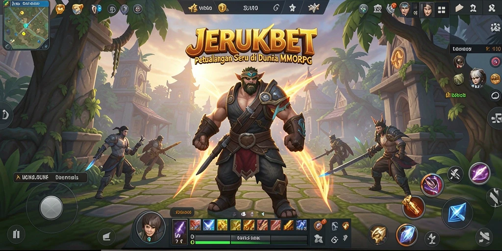 Gameplay seru di dunia MMORPG JERUKBET, menampilkan berbagai petualangan.
