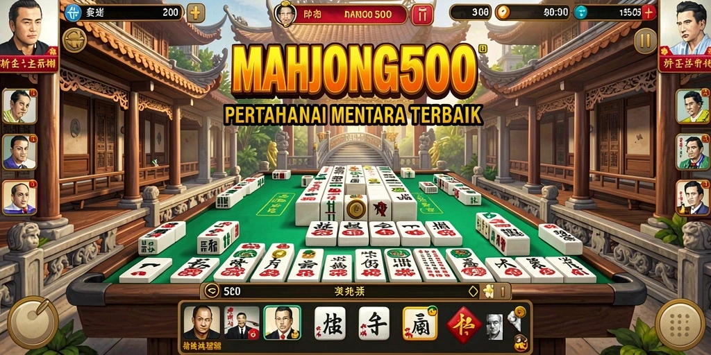 Tampilan gameplay menegangkan dalam MAHJONG500 saat membangun menara pertahanan.
