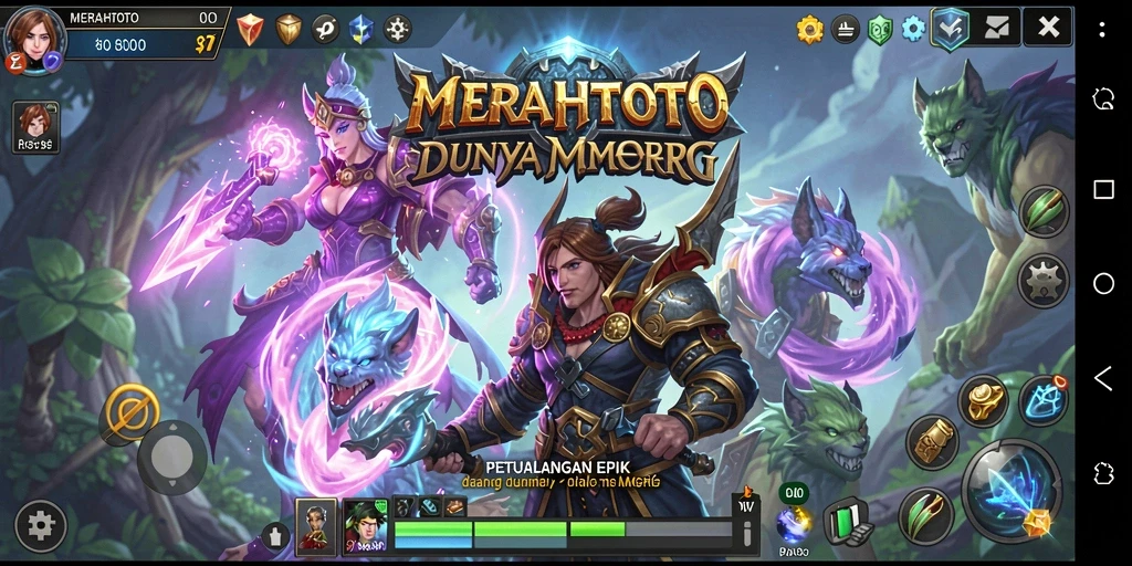Menampilkan gameplay seru dalam dunia MMORPG yang luas.