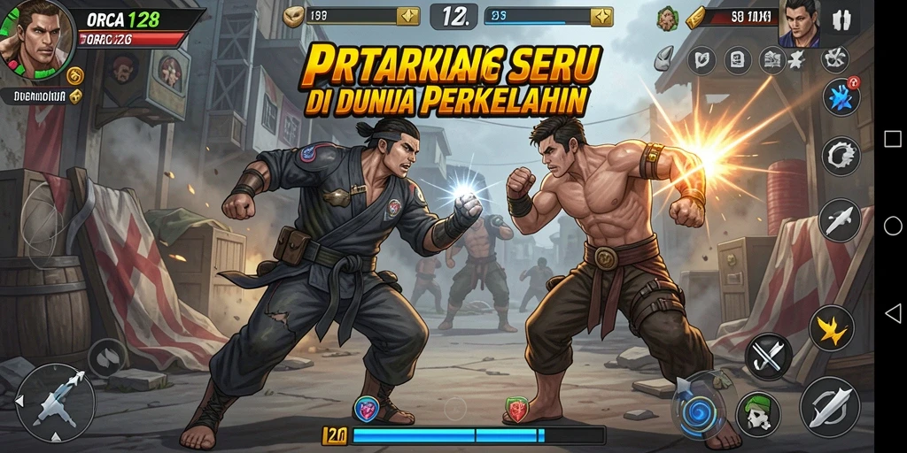 Gameplay pertarungan seru dan mendebarkan di ORCA128.