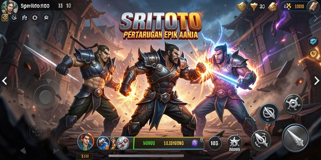 Tangkapan layar menampilkan pertarungan seru dalam SRITOTO.