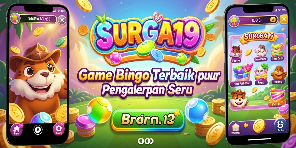 Screenshot SURGA19 menampilkan gameplay Bingo yang seru dan interaktif.