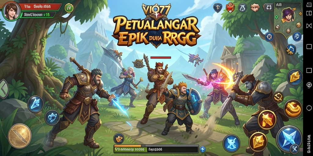 Tampilan gameplay VIO77 yang menampilkan aksi pertarungan RPG yang mendebarkan.